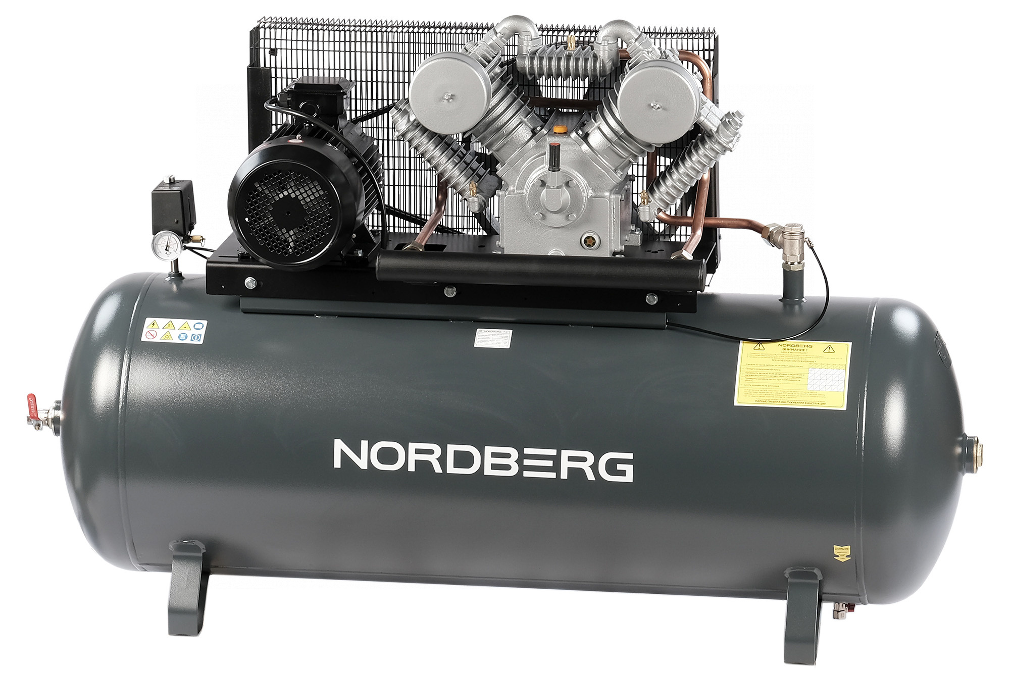 Компрессор поршневой с ременной передачей 380В, ресив. 500л, 1400л/мин NORDBERG NCP500/1400-16