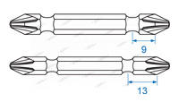 Насадка (бита) KING TONY 155001P Phillips двухсторонняя 1/4" L=50мм PH1