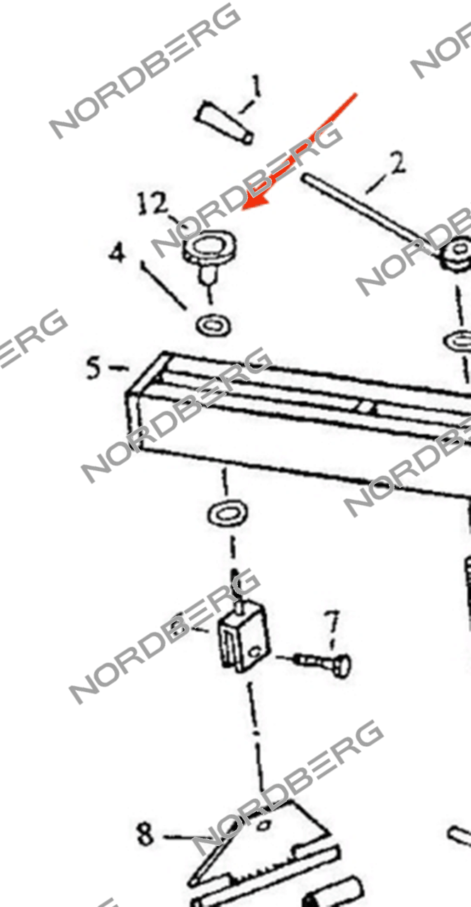 Запчасть барашек крепления основания 12 для N3005 NORDBERG N3005#W-NUT12